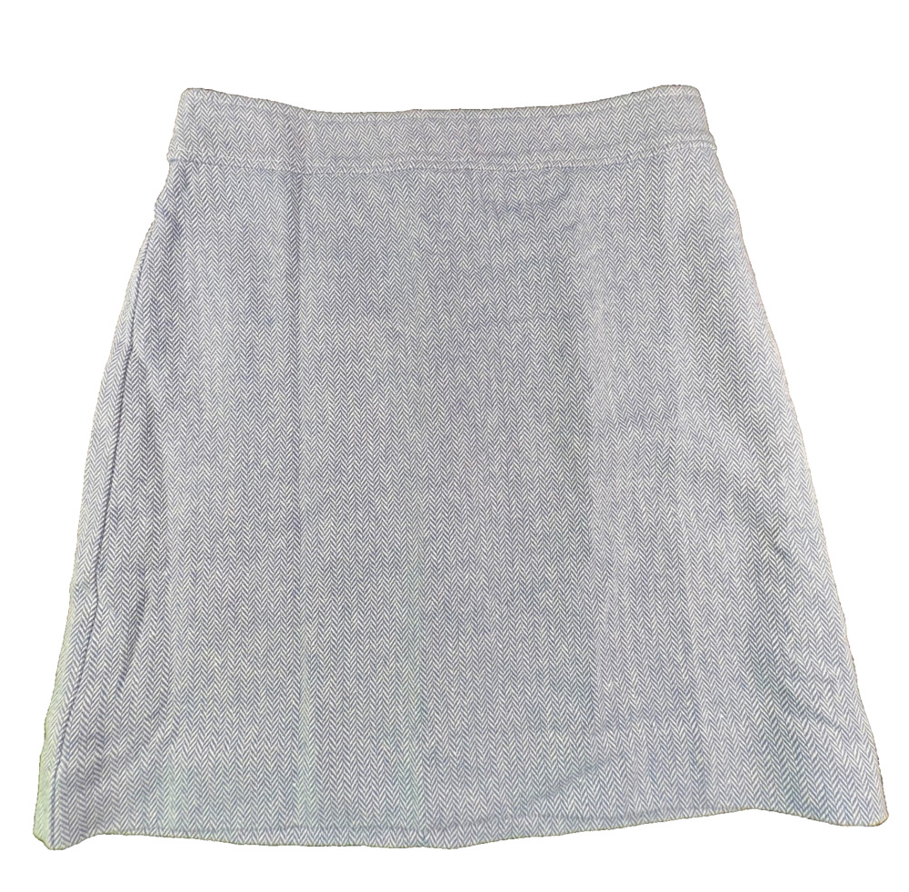 New J Crew Blue & White Pencil Skirt with Back Slit (Size 2) - MSRP $90